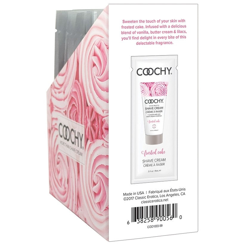 Coochy Shave Cream-Frosted Cake 15ml Foil Display Of 24