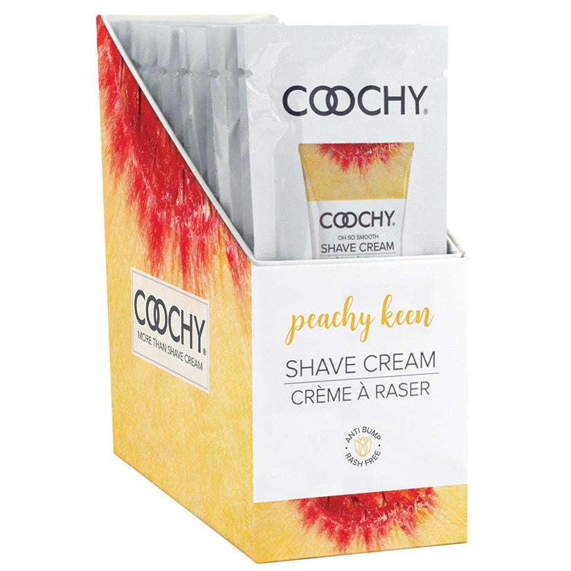 Coochy Shave Cream-Peachy Keen 15ml Foil Display Of 24