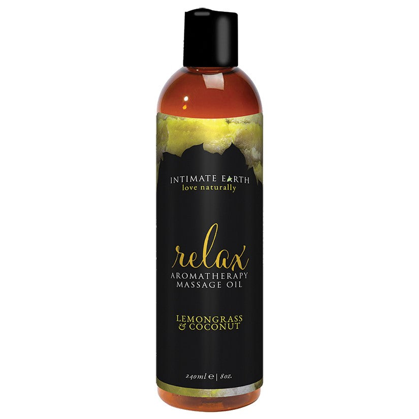 Intimate Earth Aromatherapy Oil Relax-Lemon Grass & Coconut 8oz