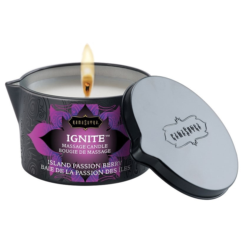 Kama Sutra Ignite Massage Candle-Island Passion Berry 6oz