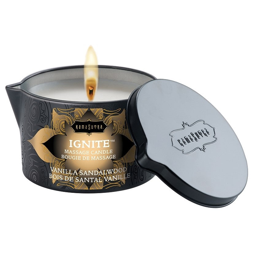 Kama Sutra Ignite Massage Candle-Vanilla Sandalwood 6oz