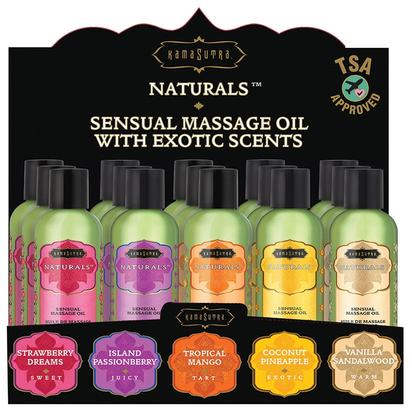 Kama Sutra Naturals Massage Oil 2oz Assorted Prepack