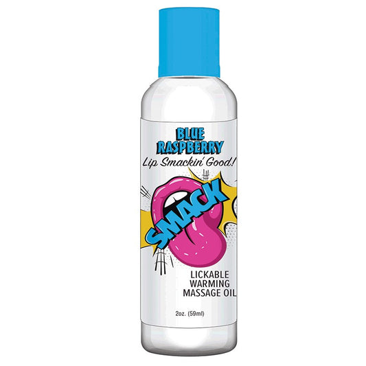 Smack Warming Massage Oil-Blue Raspberry 2oz